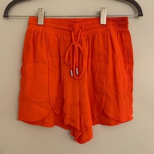 Bright Orange High-Waisted Shorts